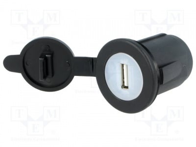Зарядно устройство за автомобилна запалка A13-204A-BB3 Автомобилно захранване USB A гнездо Захранващо напрежение 12?24VDC черен